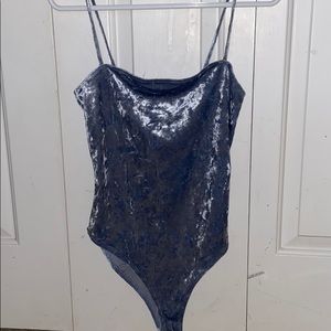 blue velvet bodysuit